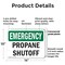 Signmission Propane Shutoff, 14 in W x Rectangle, Plastic OS-2PACK-EM-P-1014-L-10413 - alternate 4